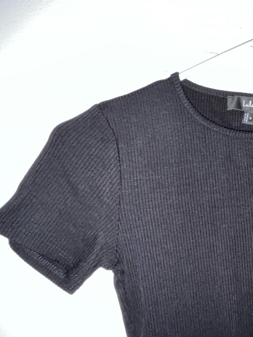 NWT Lulu’s Black Ribbed Body Suit Thong Style  WMNS Size Small - Picture 5 of 7